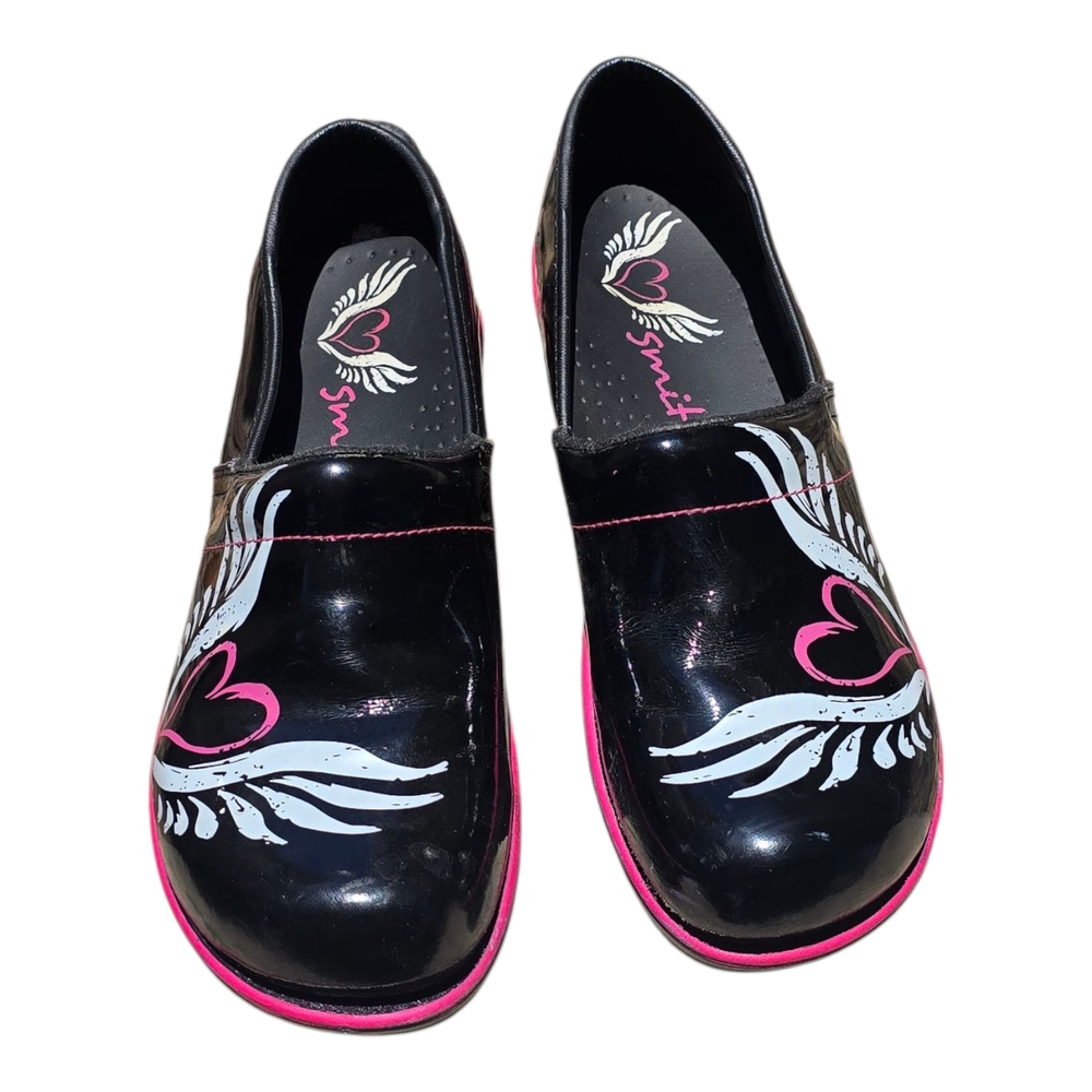 Smith Women's Black and Pink Clogs
